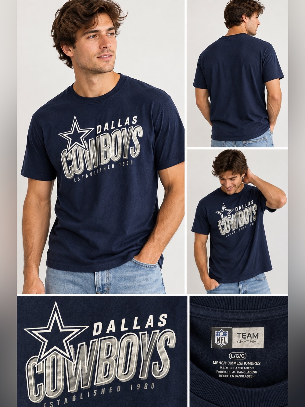 Team Apparel Dallas Cowboys Navy Short-Sleeve Graphic Tee